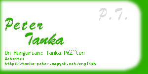 peter tanka business card